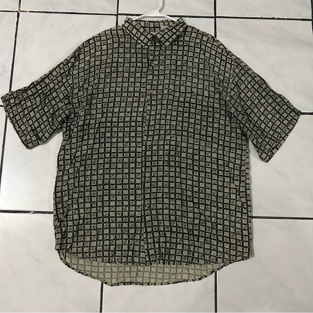 Basic Editions;Vintage Forest Green Men Buttoned Up Shirt 👔